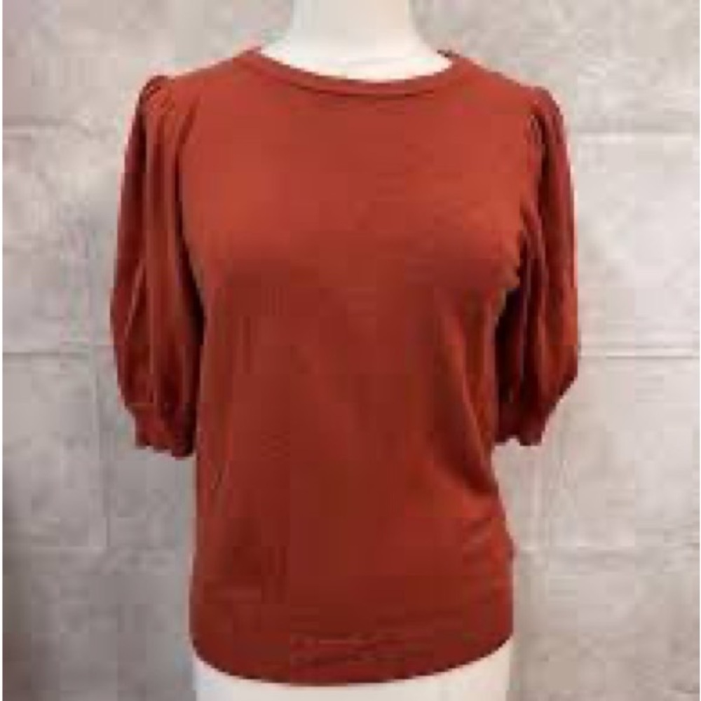 Marled Rust Short Sleeve Top - Picture 2 of 4